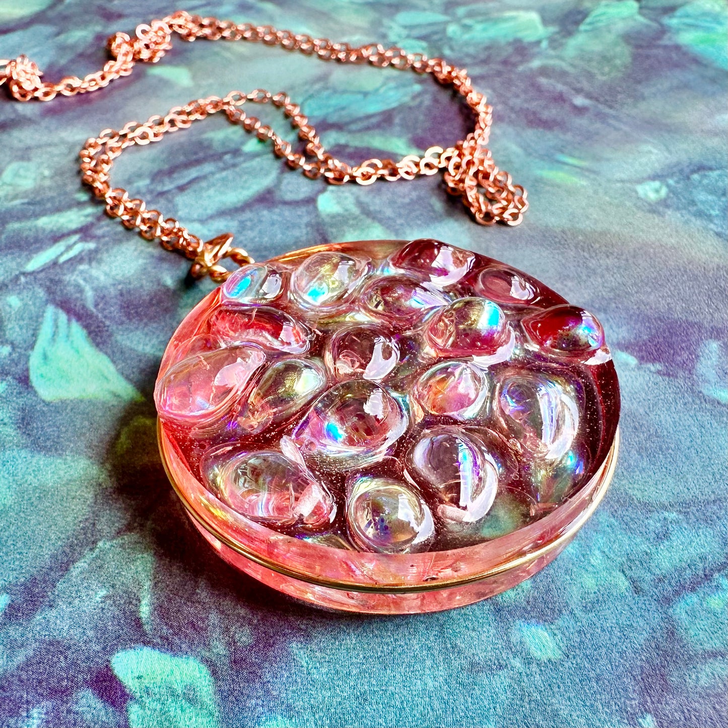 Pink Sunset Bubble Pendant Necklace