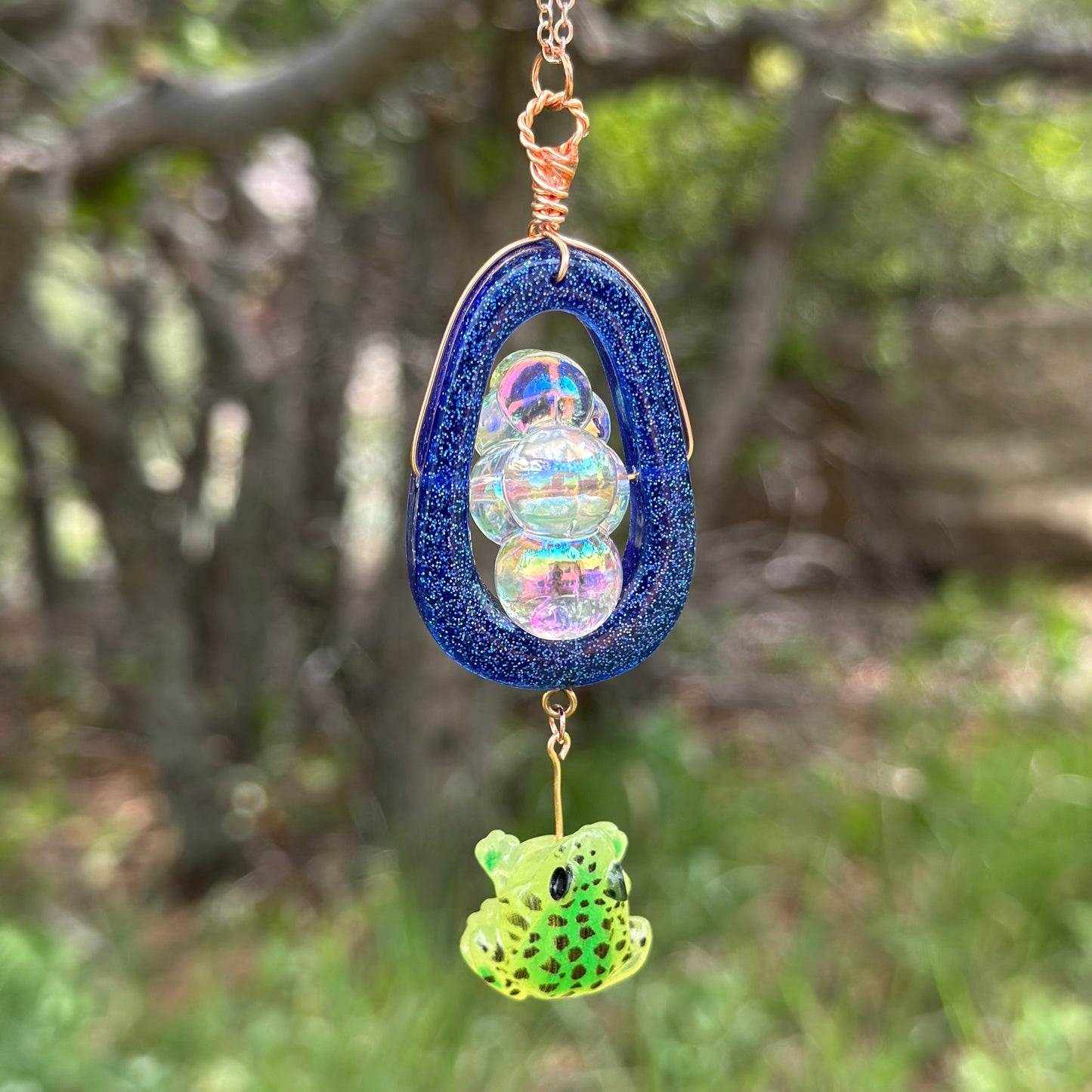 Froggy Rain Cloud Pendant Necklace