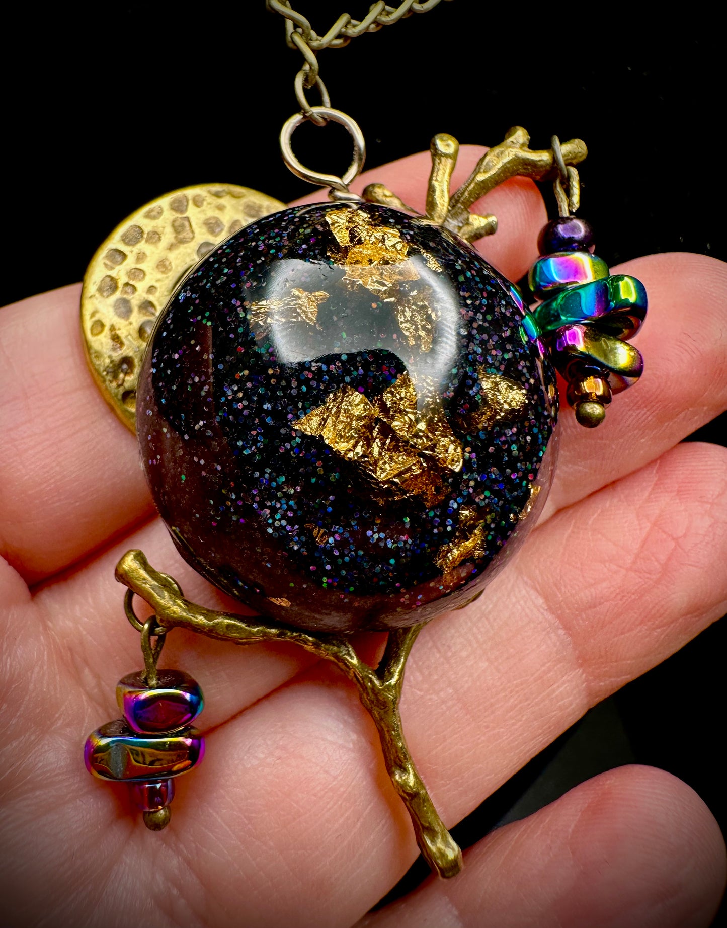 Gold Foil Tree Branch Pendant Necklace