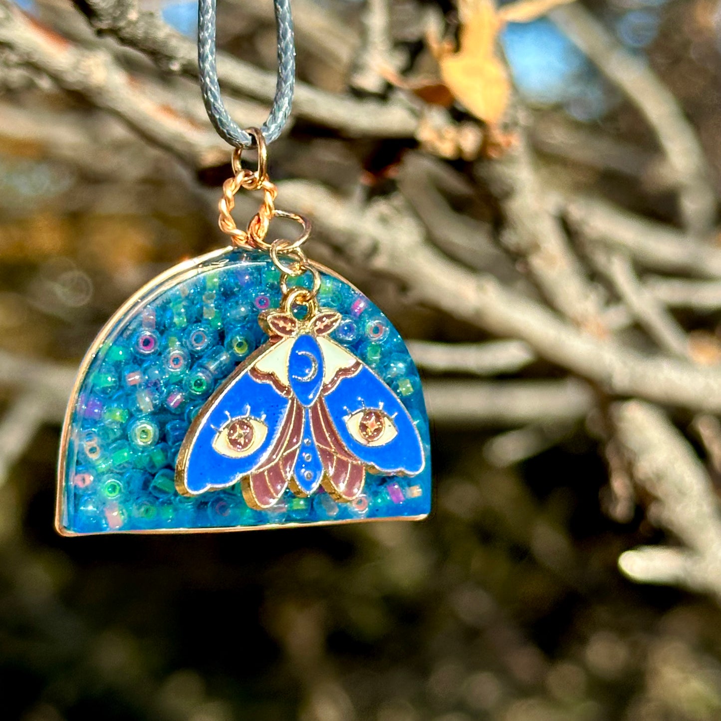 Glow Moth Pendant Necklace