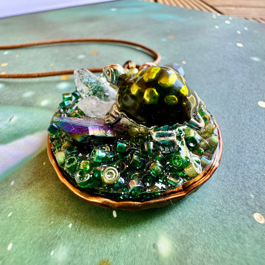 Turtle Forest Pendant Necklace