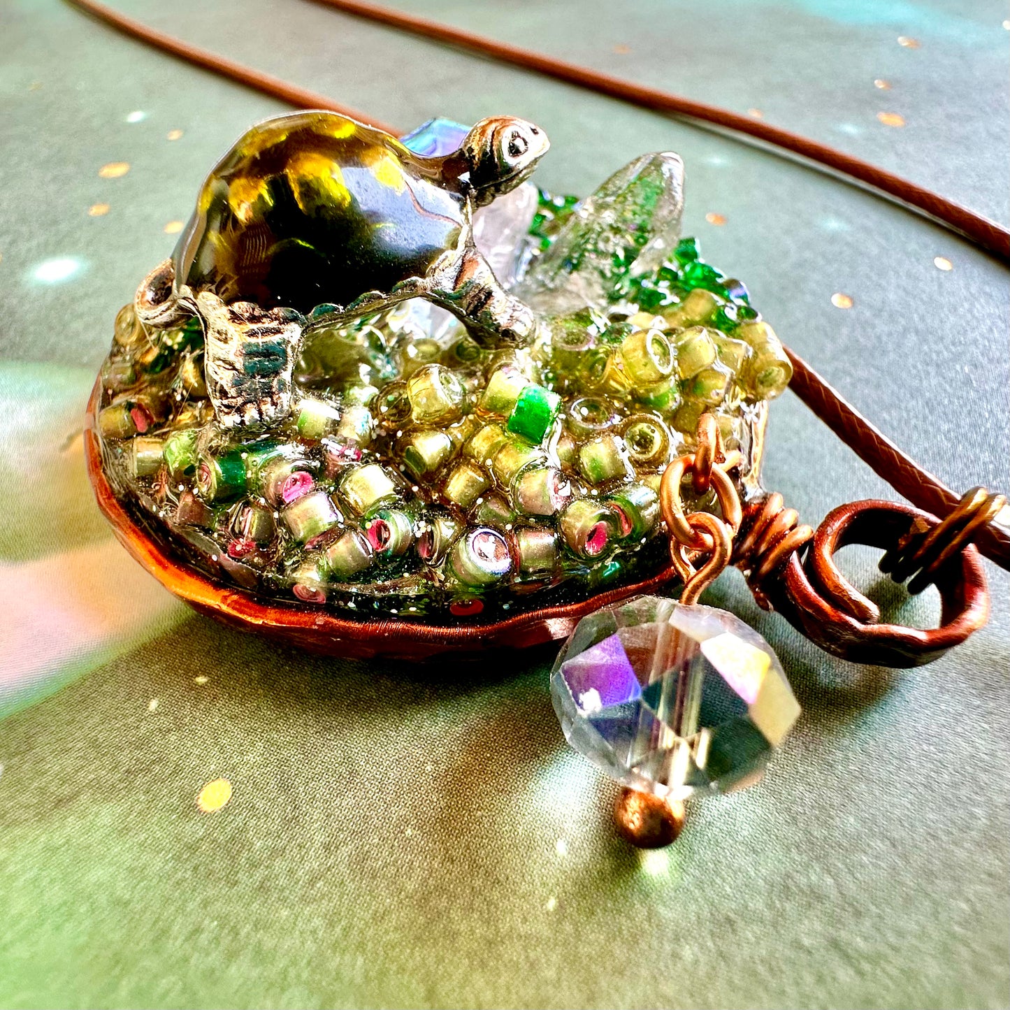 Turtle Forest Pendant Necklace