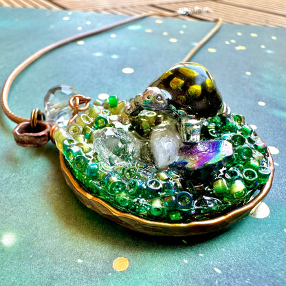 Turtle Forest Pendant Necklace