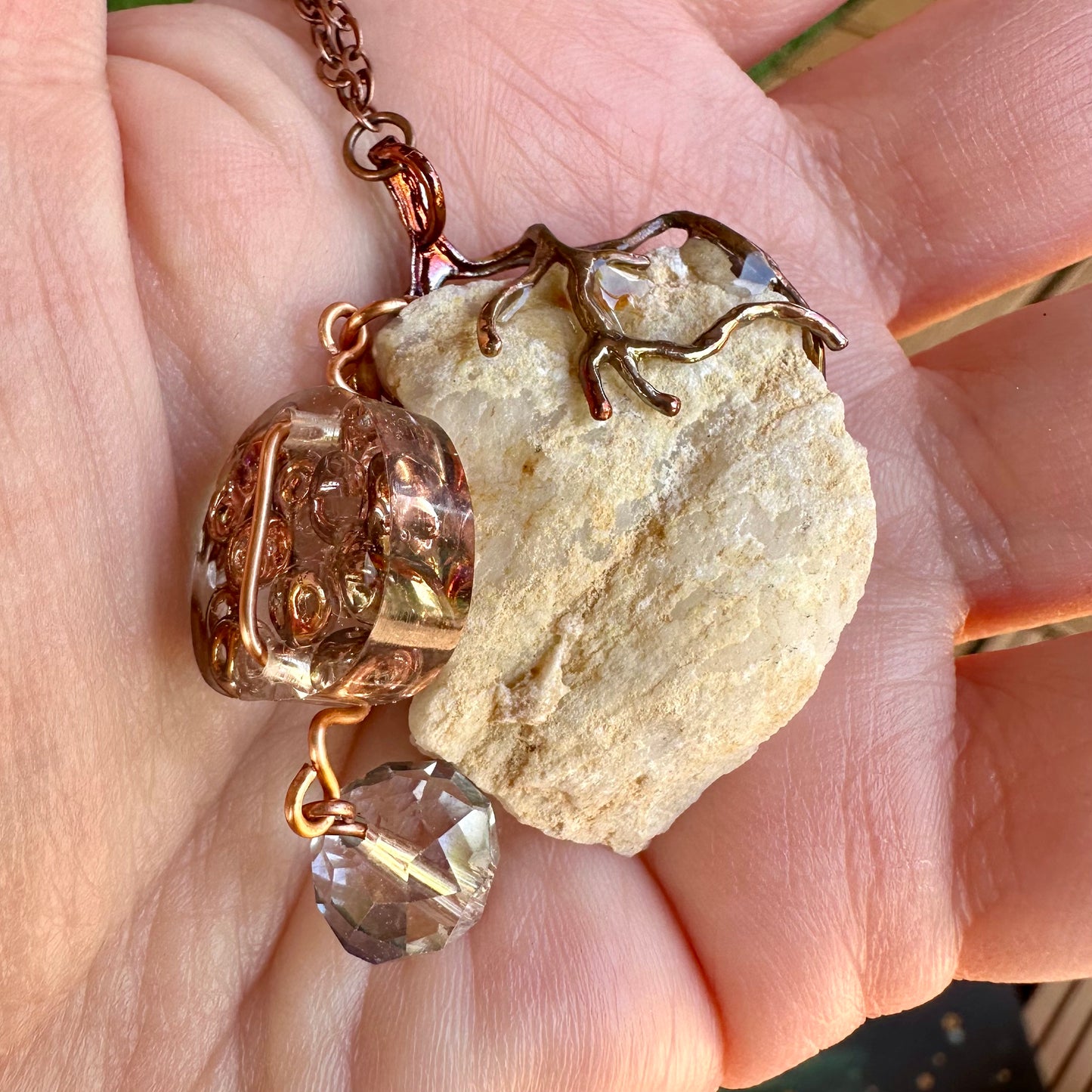 Tree Branch Stone Pendant Necklace