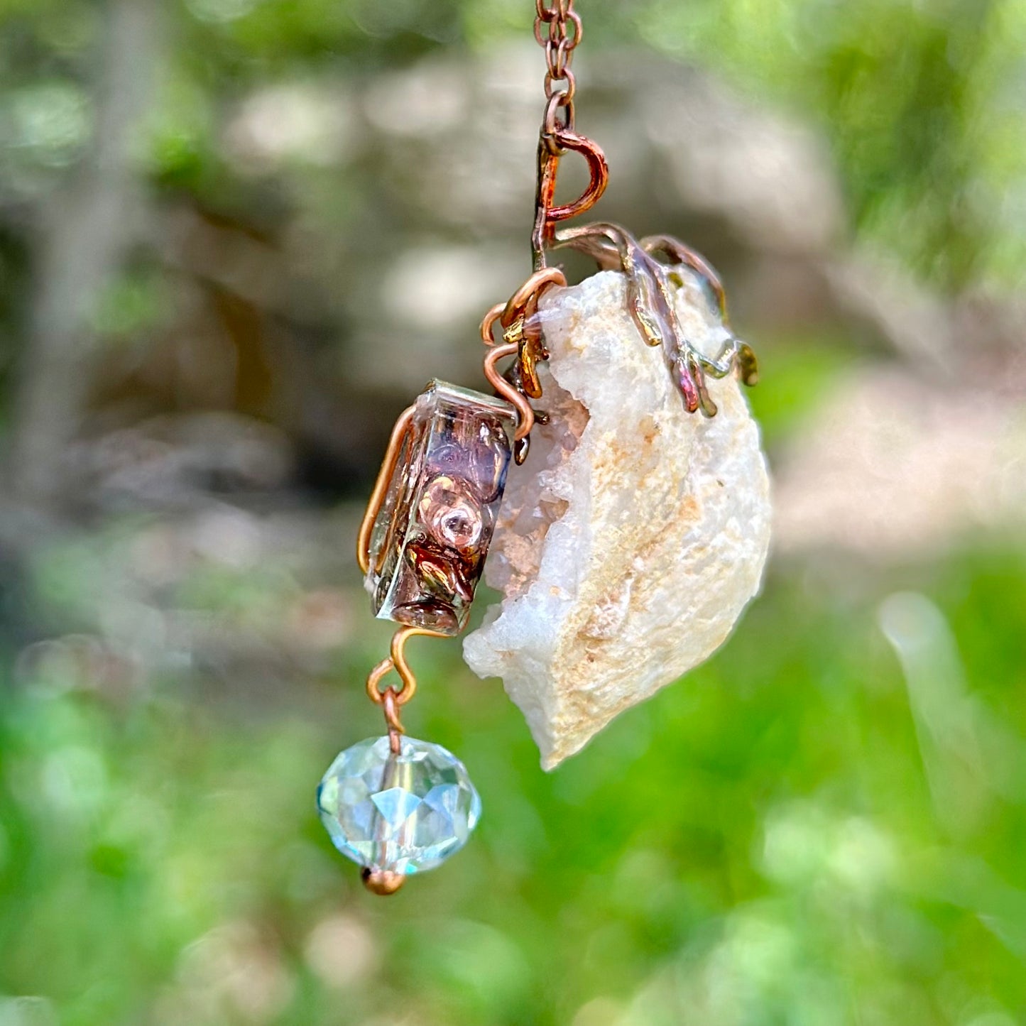 Tree Branch Stone Pendant Necklace