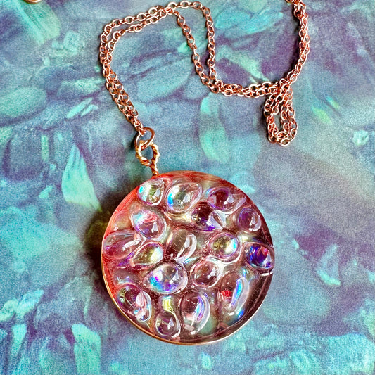 Pink Sunset Bubble Pendant Necklace