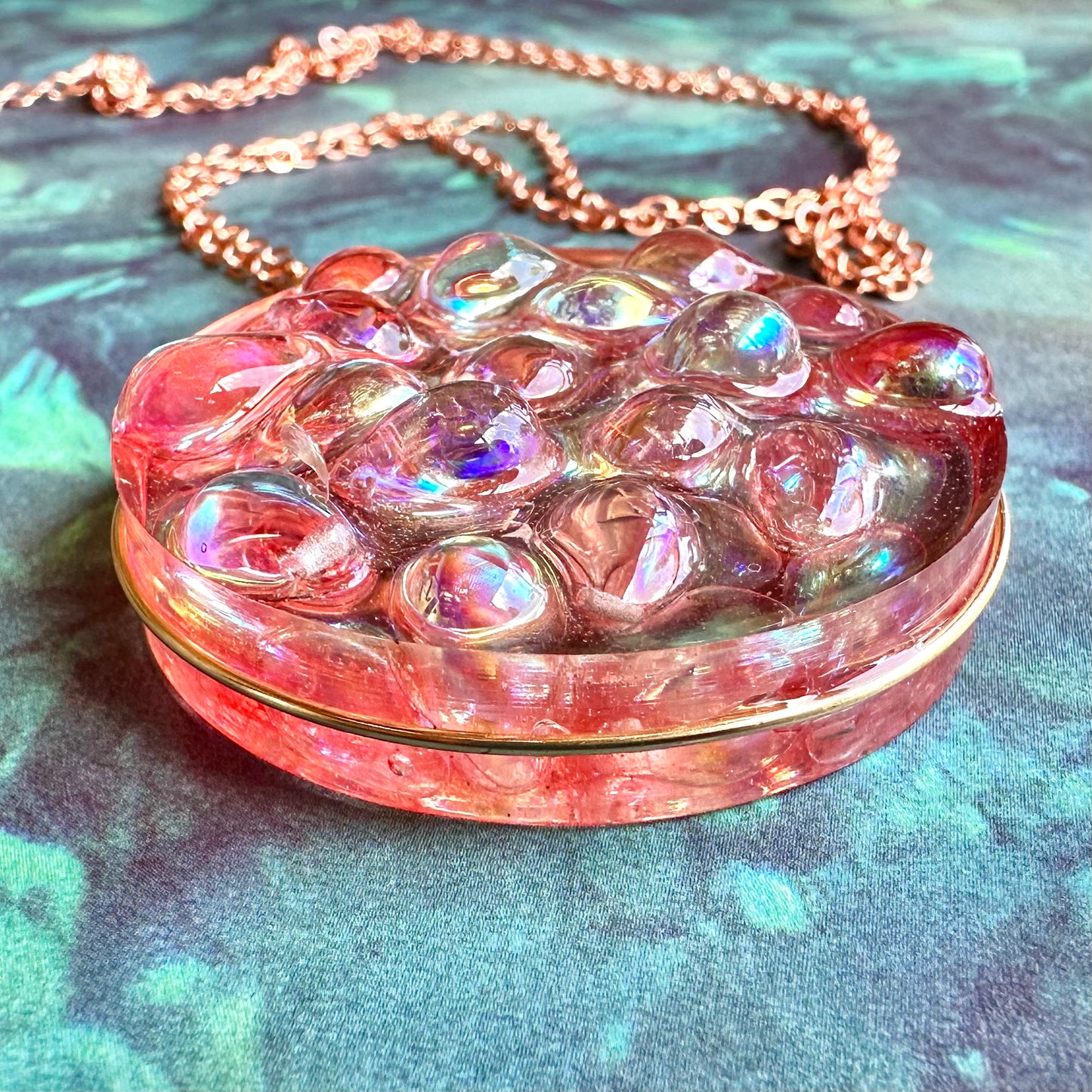 Pink Sunset Bubble Pendant Necklace