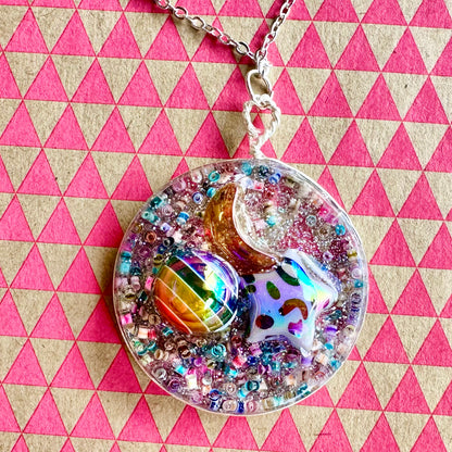 Rainbow Druzy Pendant Necklace