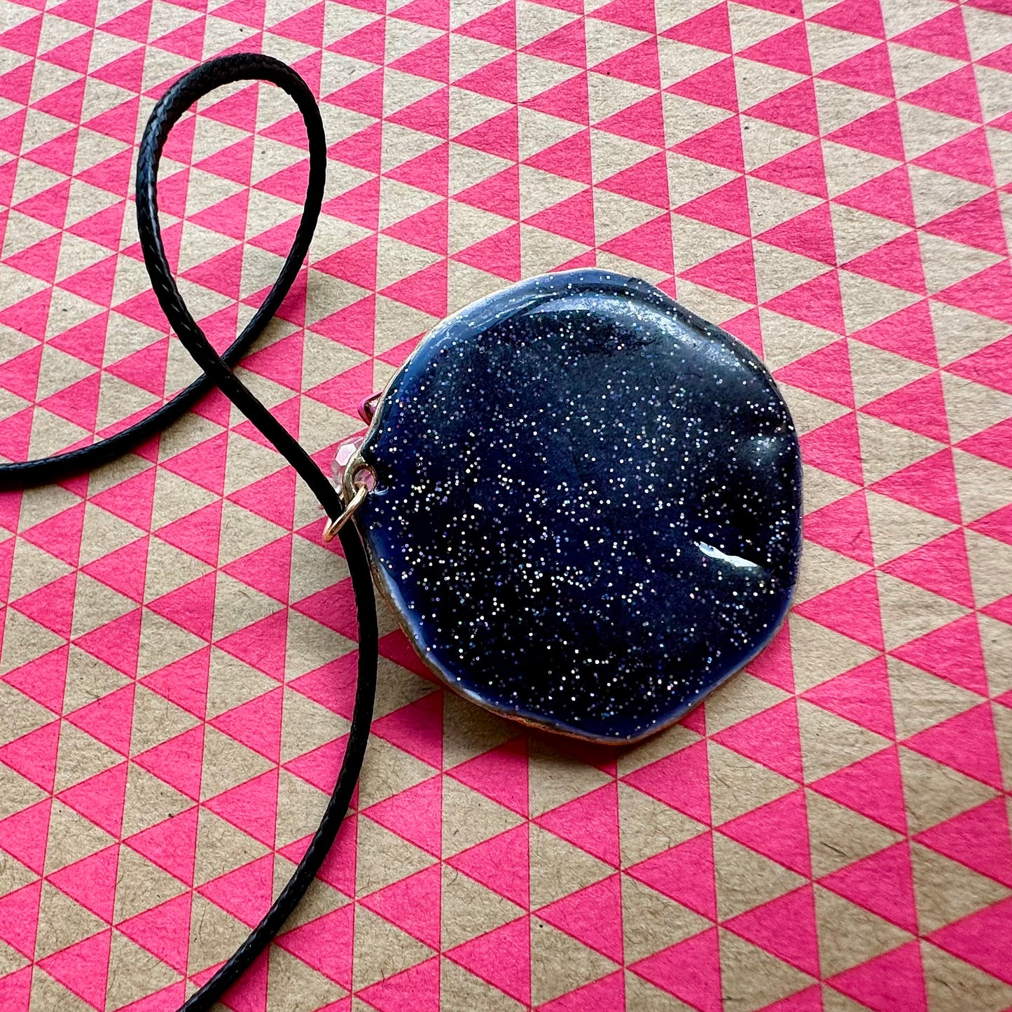 Ink Texture with Star Pendant Necklace