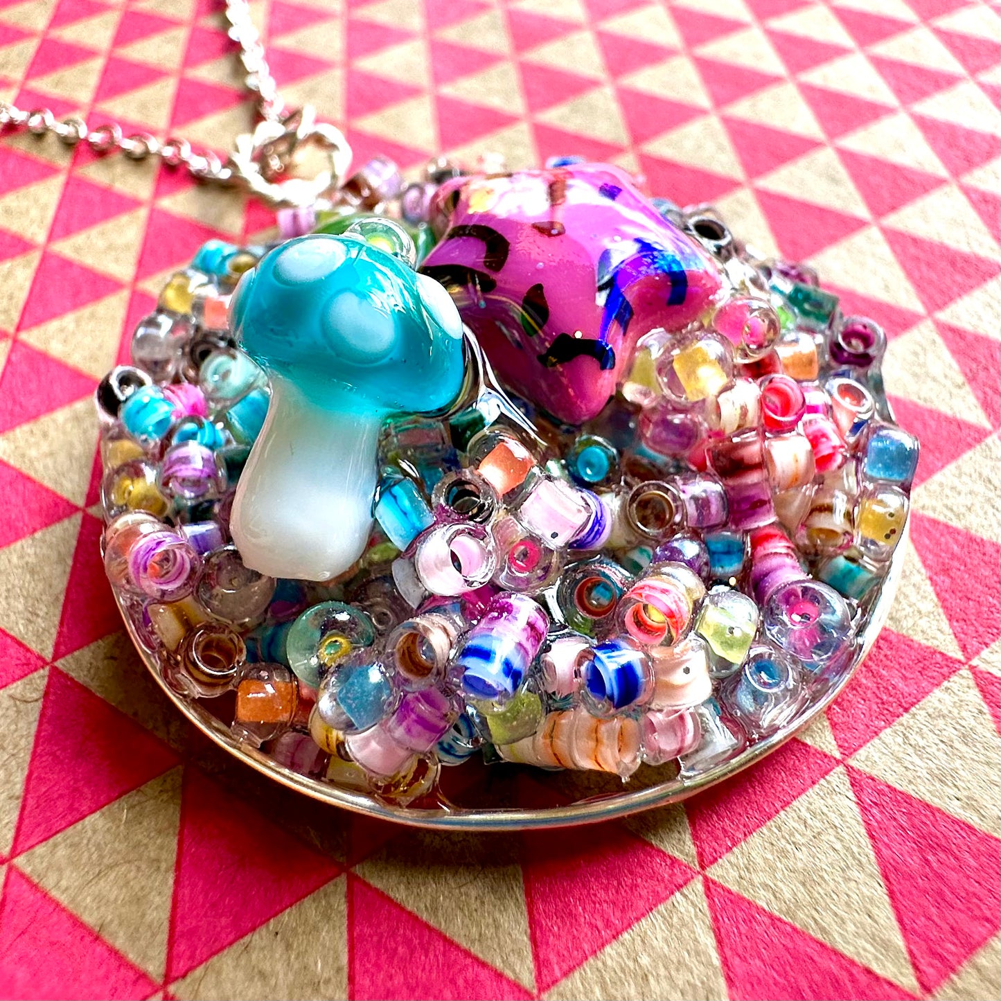 Rainbow Druzy with Star Pendant Necklace