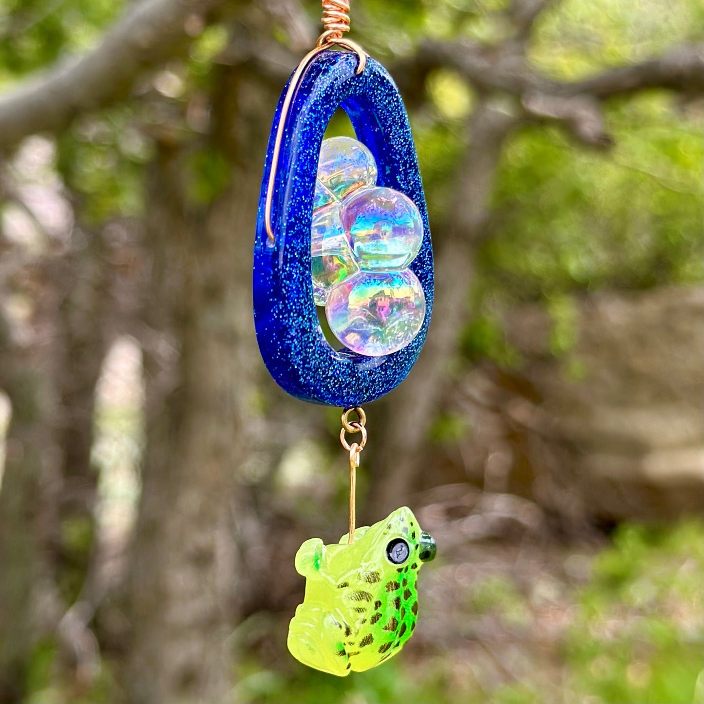 Froggy Rain Cloud Pendant Necklace