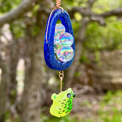 Froggy Rain Cloud Pendant Necklace