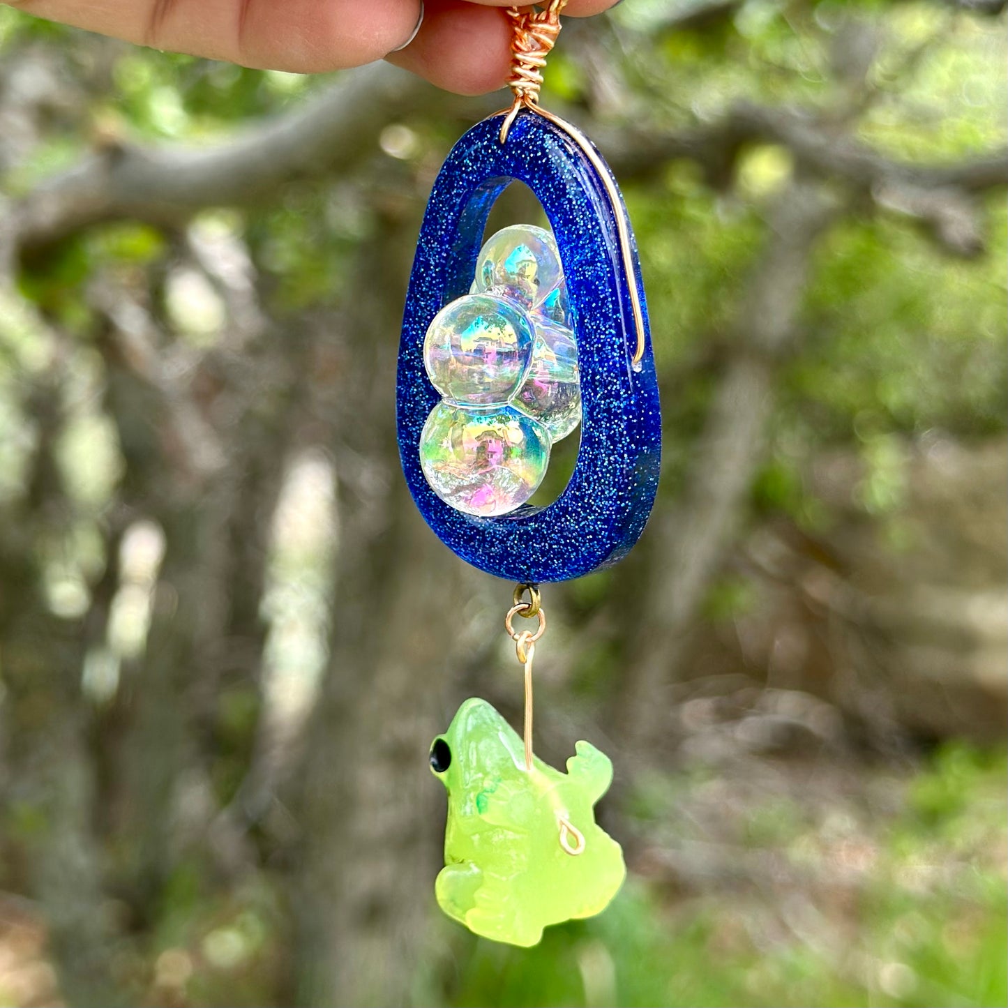 Froggy Rain Cloud Pendant Necklace