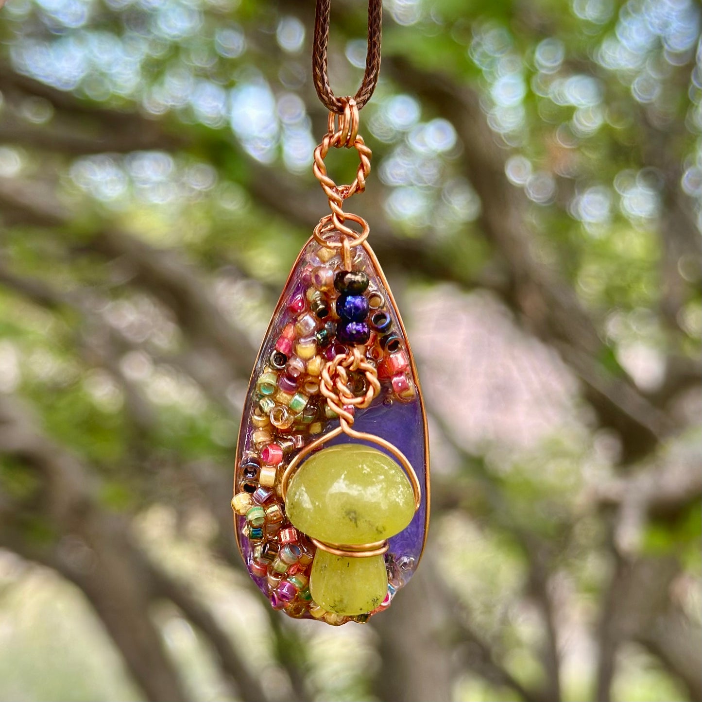 Mushroom Fidget Pendant Necklace