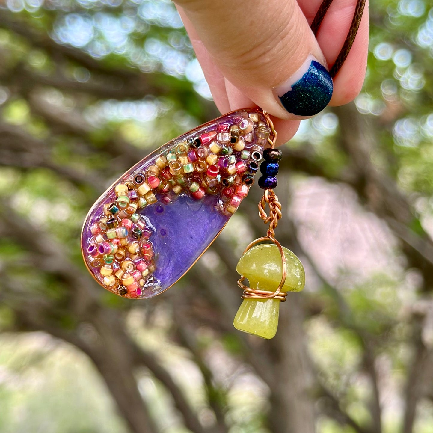 Mushroom Fidget Pendant Necklace