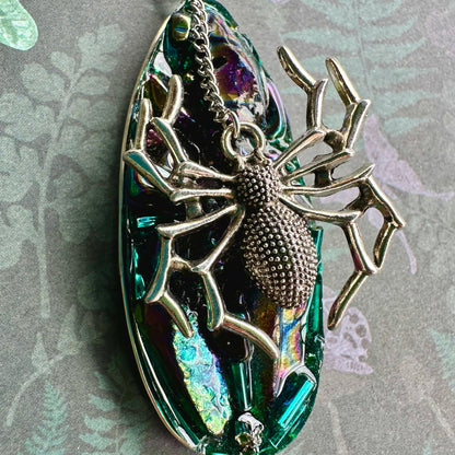 Spider Web Charm Pendant Necklace