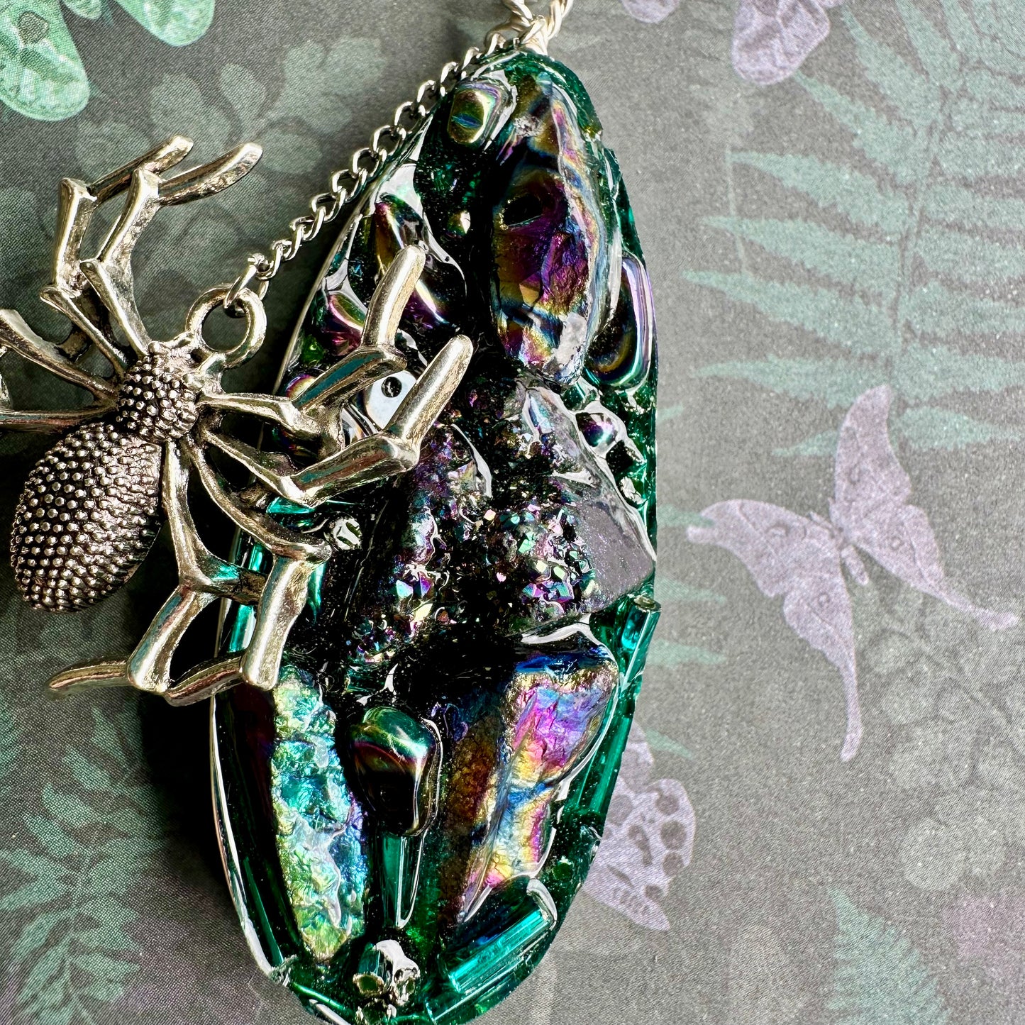 Spider Web Charm Pendant Necklace