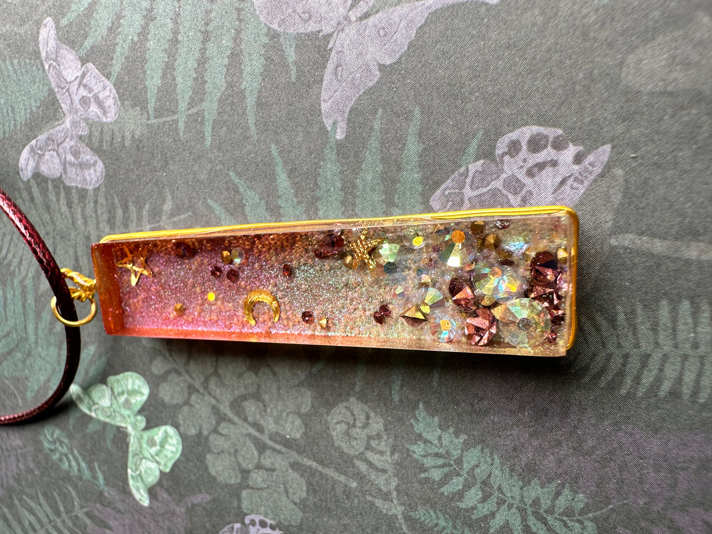Fairy Glitter Rectangular Pendant Necklace
