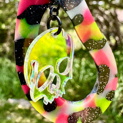 Glow Skull Teardrop Pendant Necklace