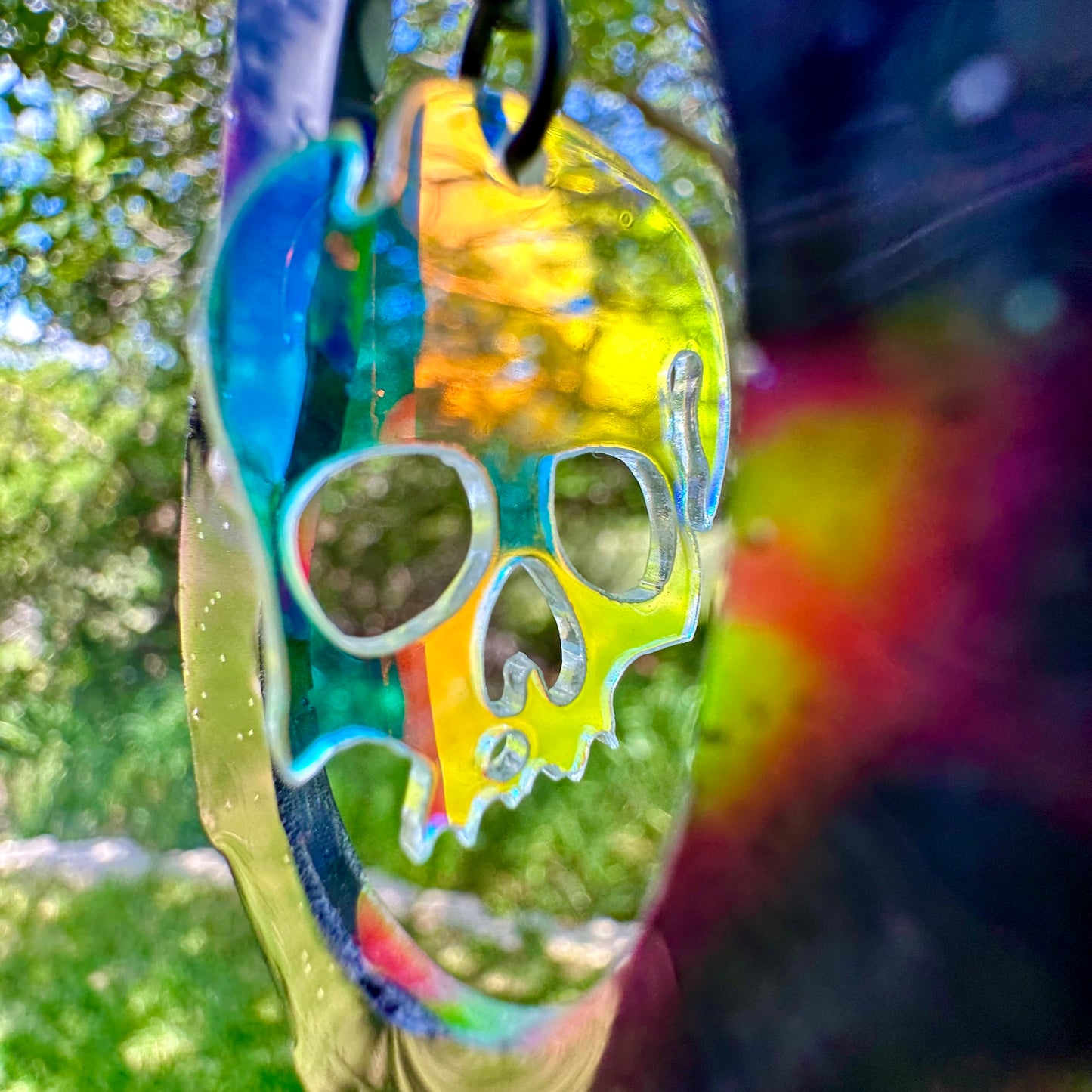 Glow Skull Teardrop Pendant Necklace