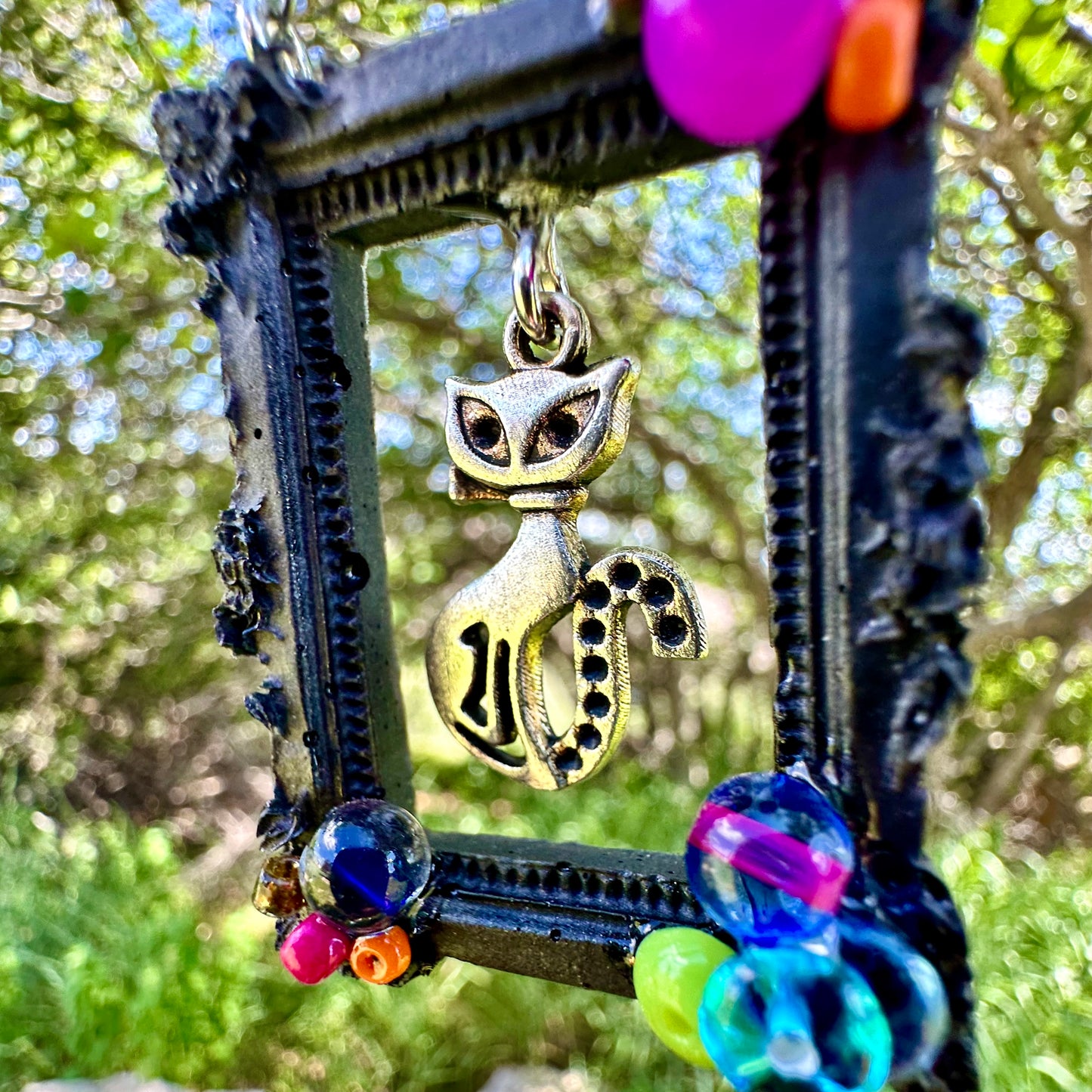 Cool Cat Frame Pendant Necklace