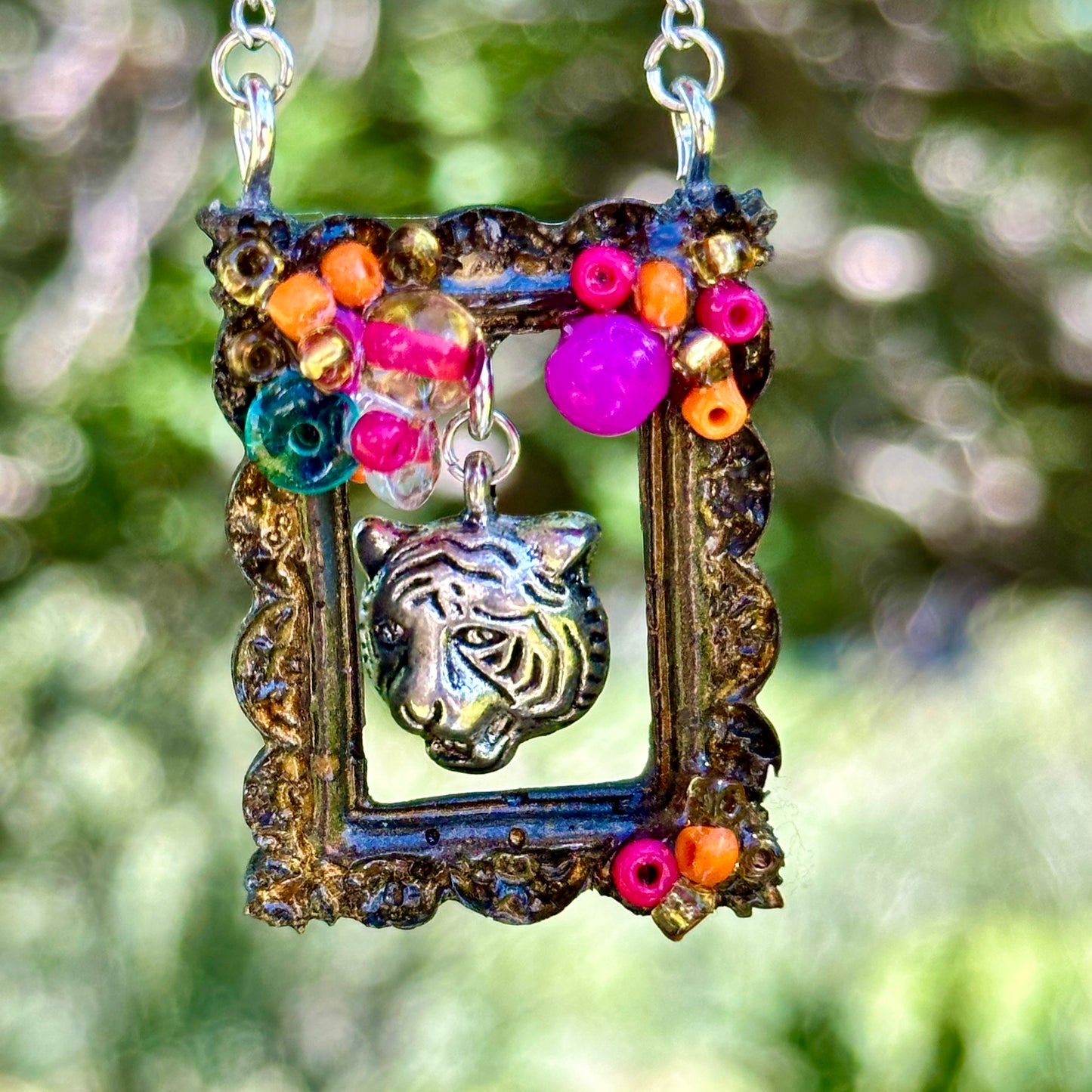 "Hear Me Roar" Frame Pendant Necklace