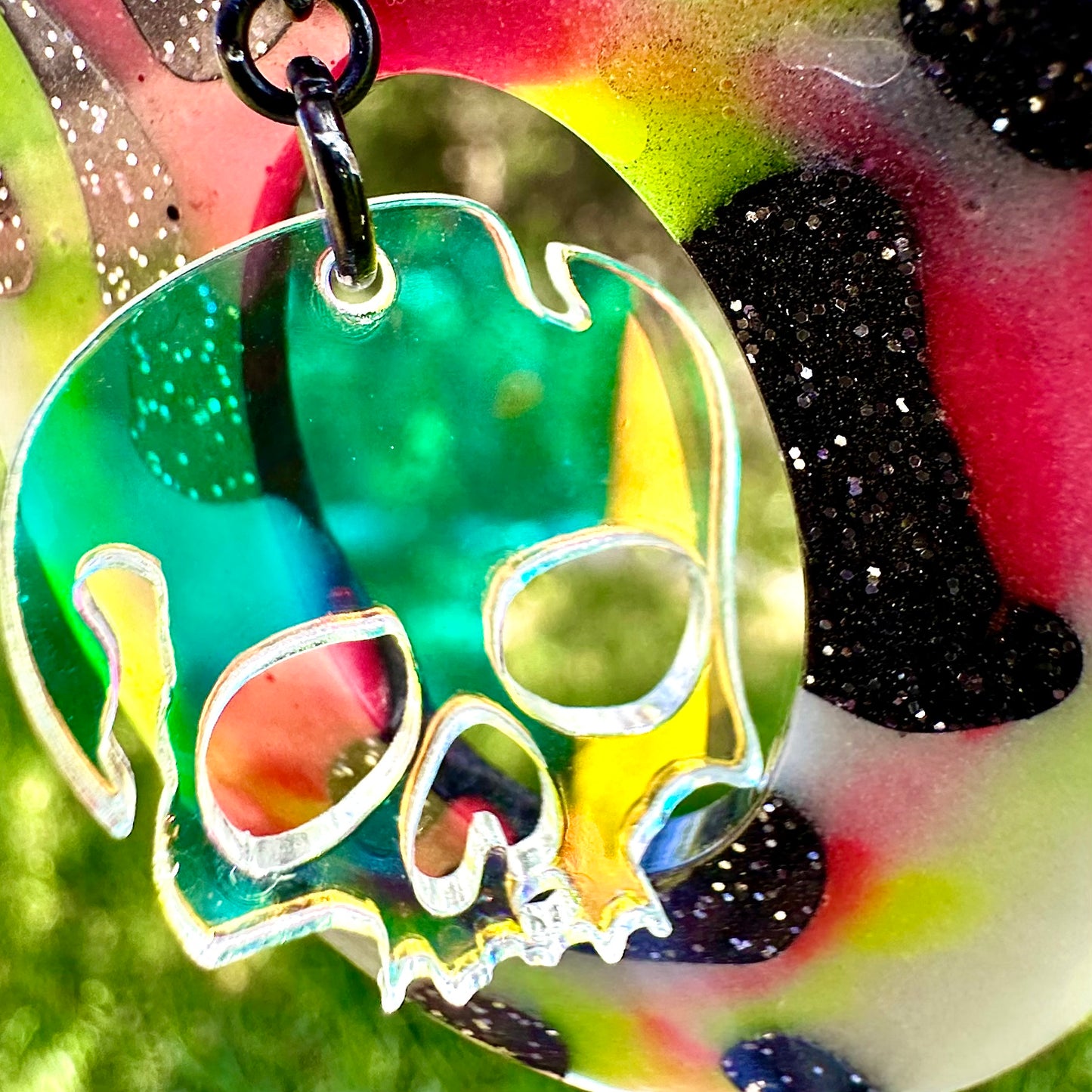 Glow Skull Oval Pendant Necklace