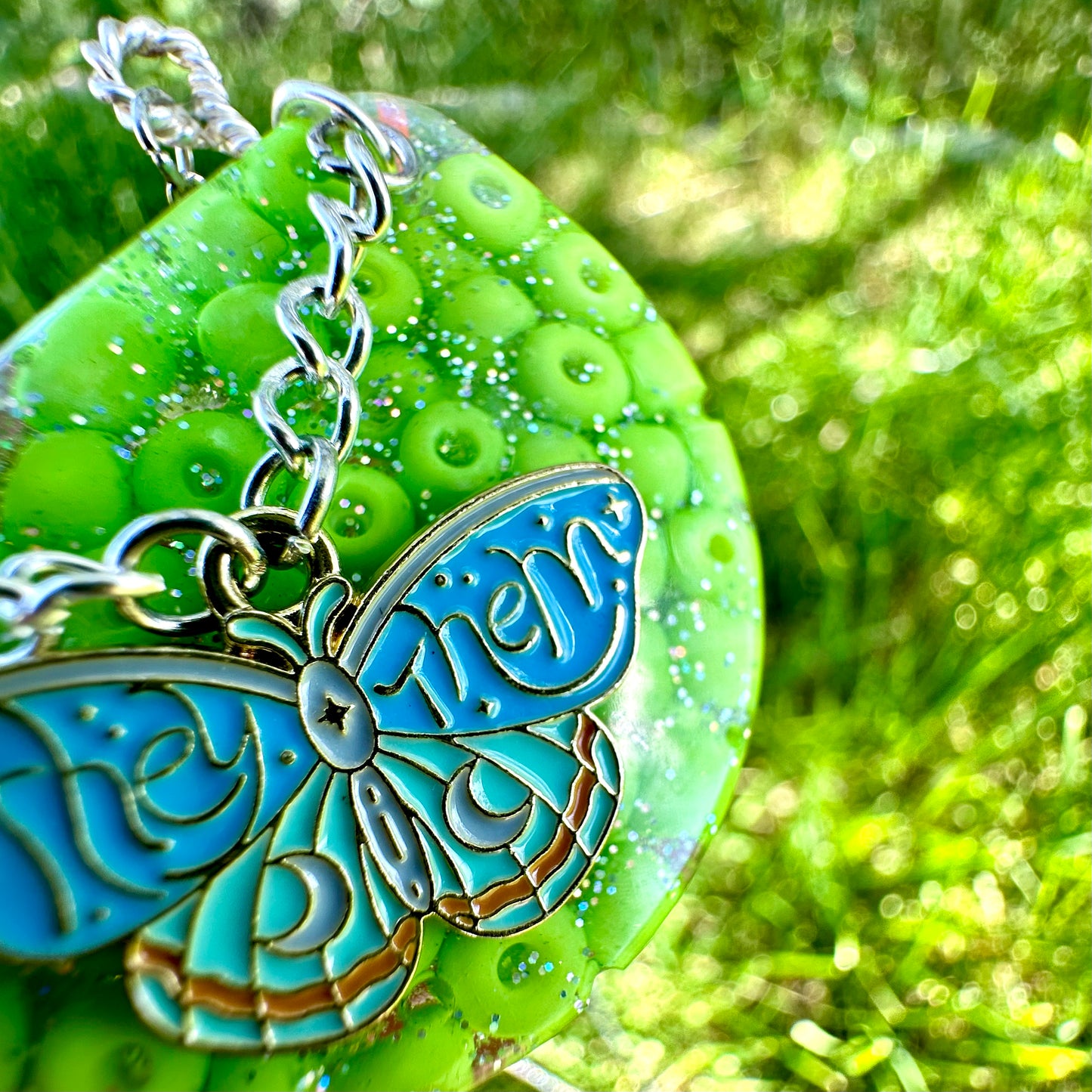 Nonbinary Pride Moth Necklace