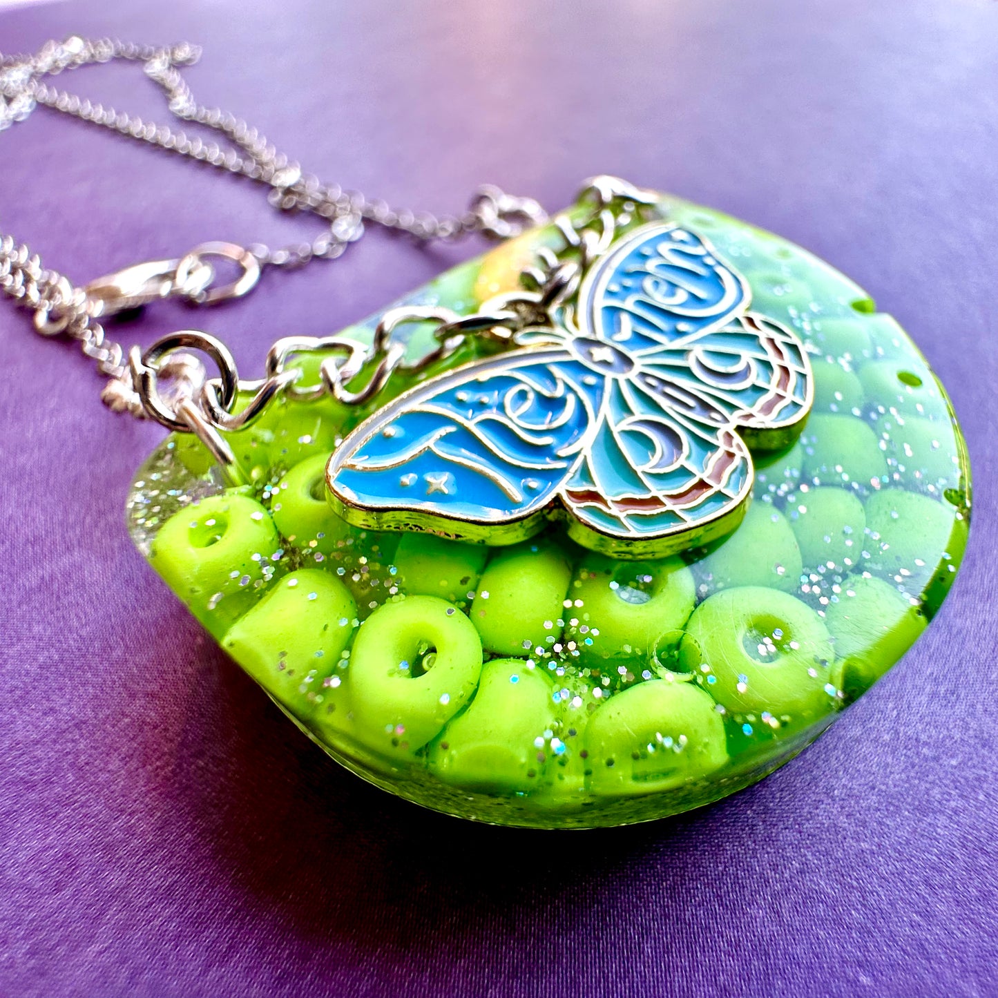 Nonbinary Pride Moth Necklace