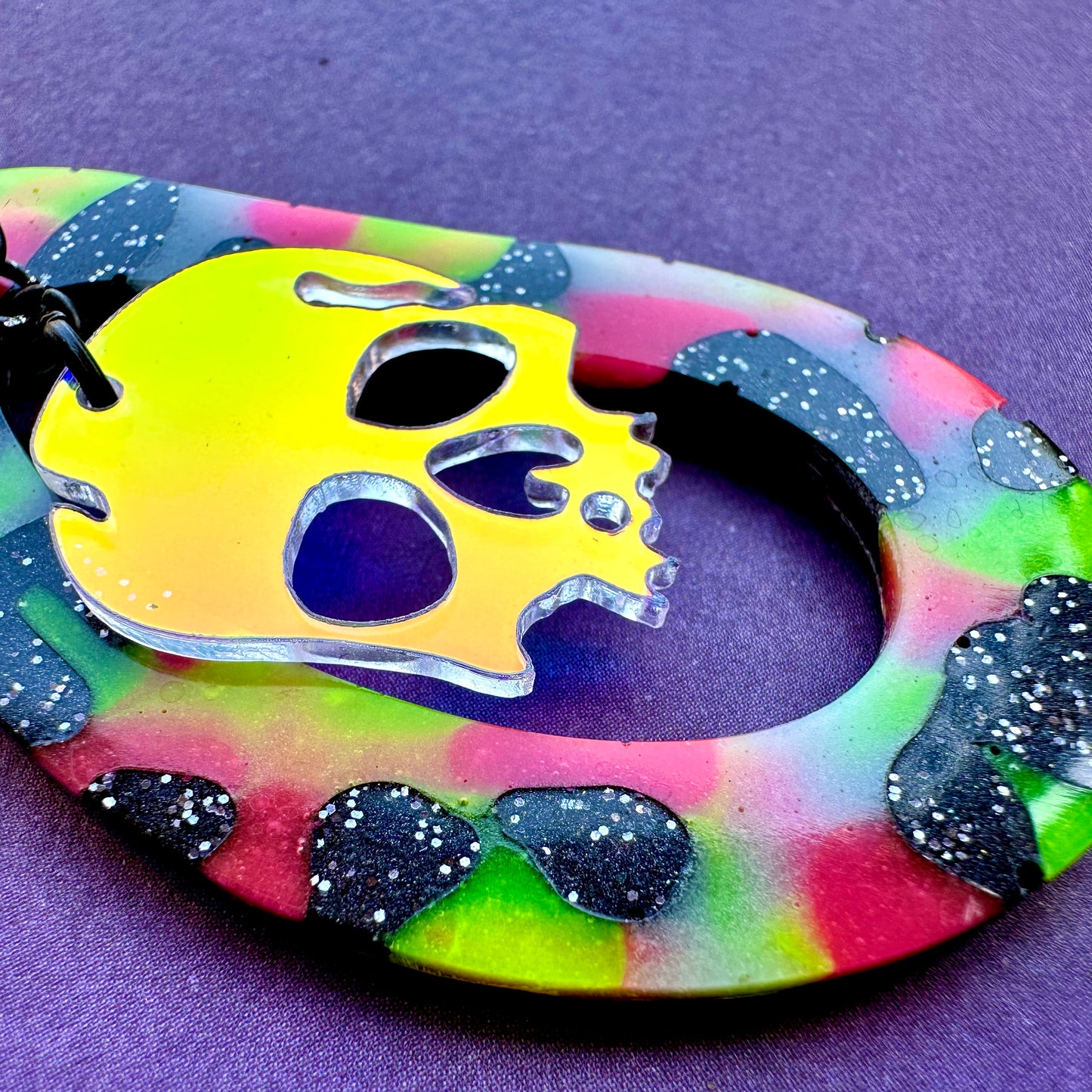 Glow Skull Teardrop Pendant Necklace