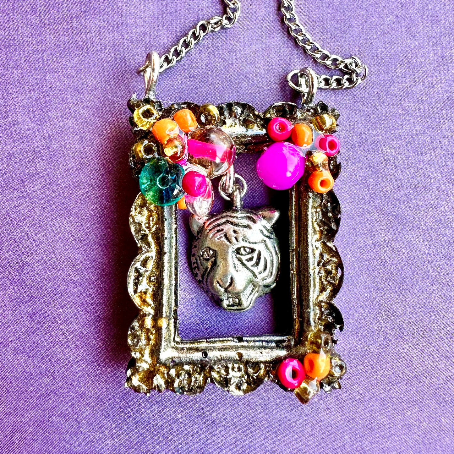 "Hear Me Roar" Frame Pendant Necklace