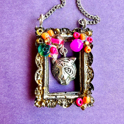 "Hear Me Roar" Frame Pendant Necklace