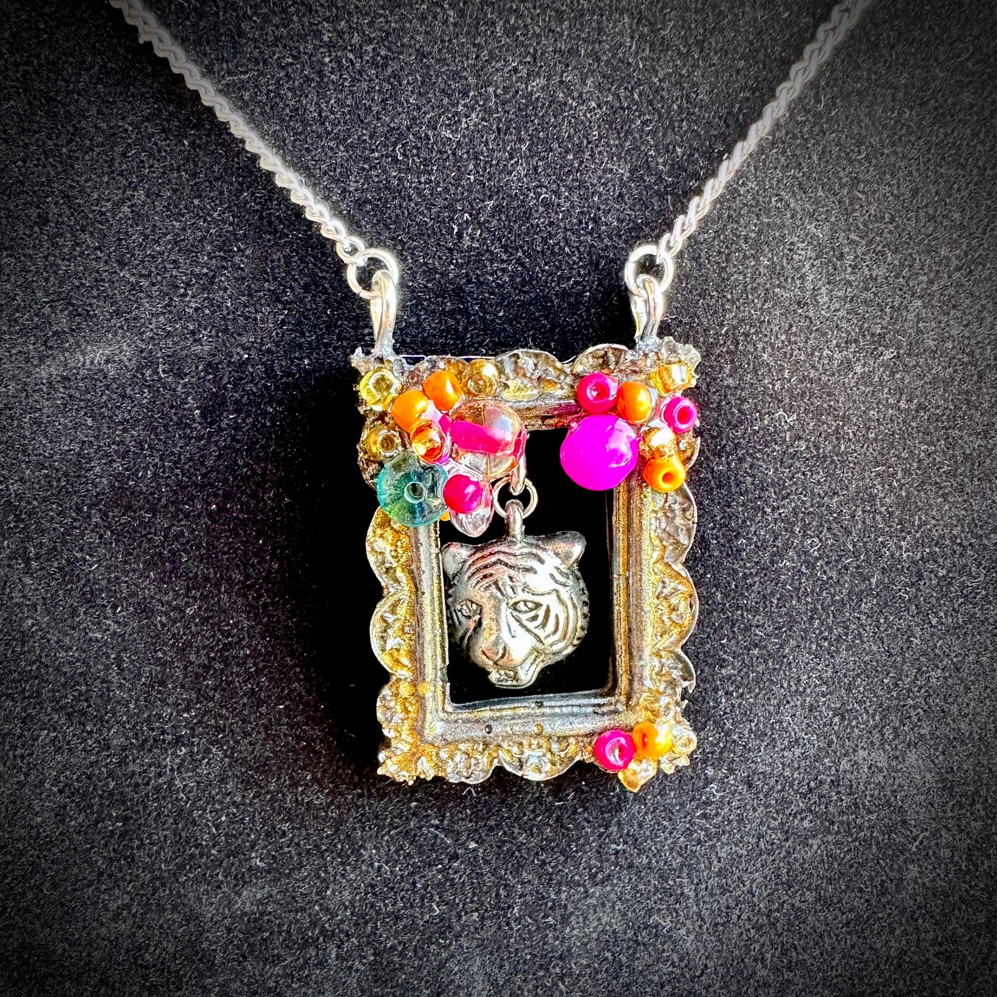 "Hear Me Roar" Frame Pendant Necklace