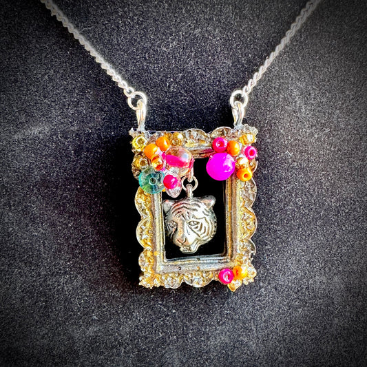 "Hear Me Roar" Frame Pendant Necklace