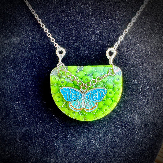 Nonbinary Pride Moth Necklace