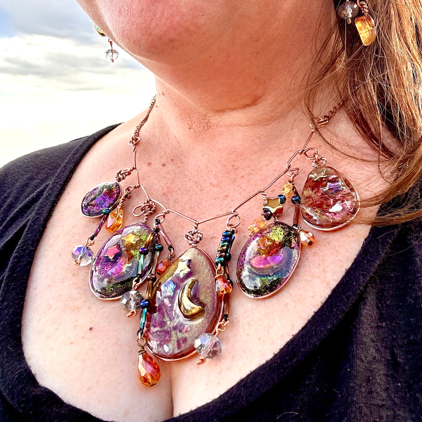 Galaxy Collar Charm Necklace