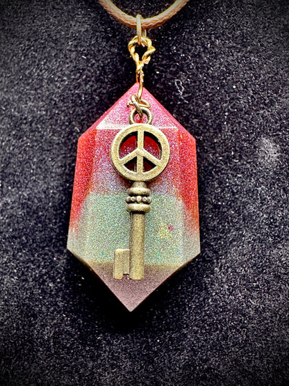 Peace Necklace with Key Charm | Boho Style Jewelry for Spiritual Gifts & Meditation