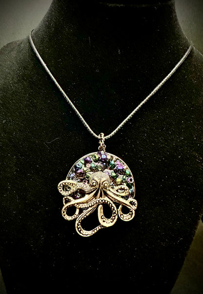 Octopus Necklace - Handmade Silver Jewelry, Ocean-Inspired Gift, Nautical Charm, Adjustable Chain, Sea Life Accessory