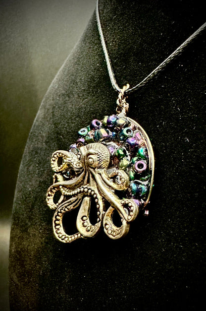 Octopus Necklace - Handmade Silver Jewelry, Ocean-Inspired Gift, Nautical Charm, Adjustable Chain, Sea Life Accessory