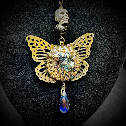 Goth Moth Pendant Necklace