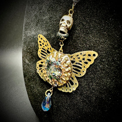 Goth Moth Pendant Necklace