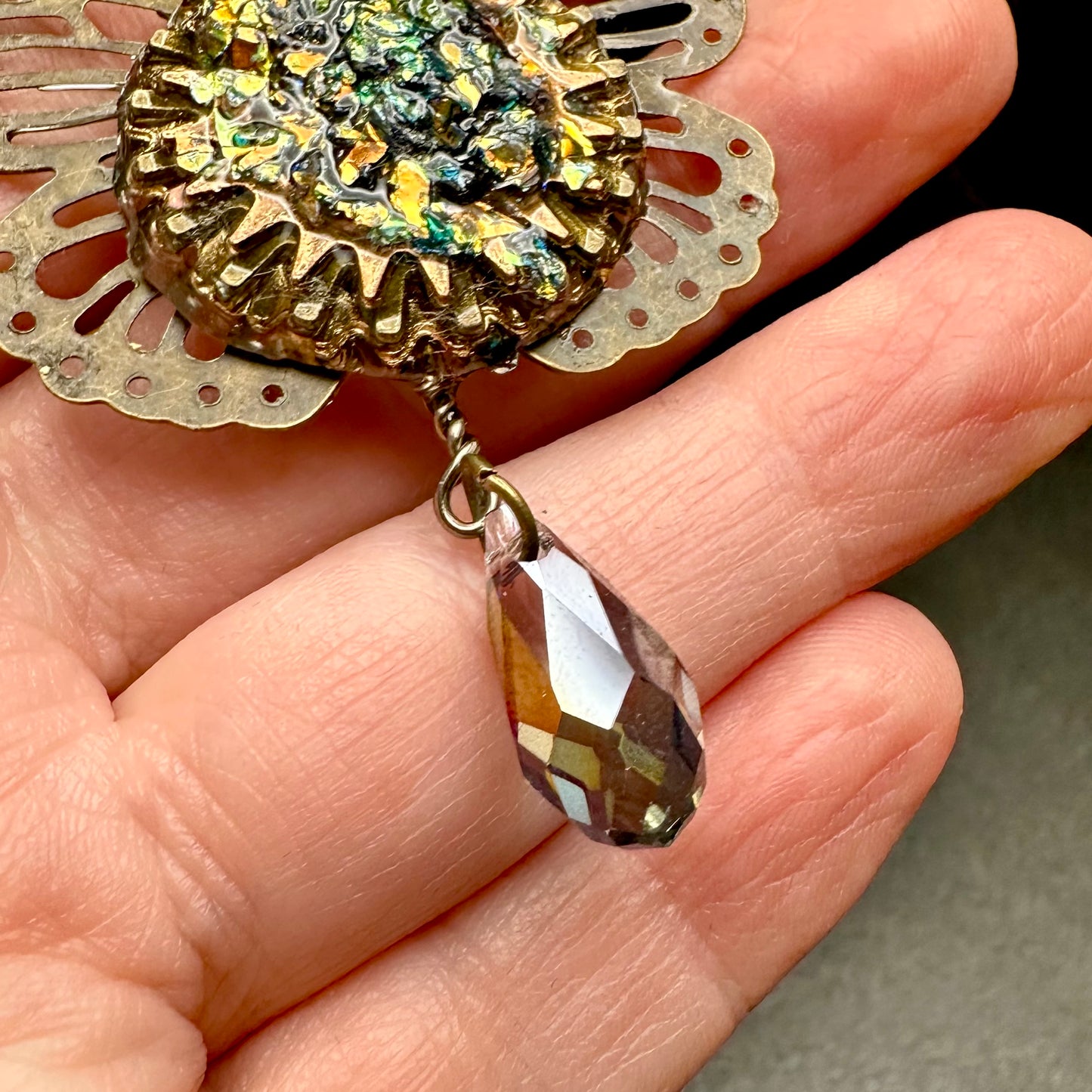 Goth Moth Pendant Necklace