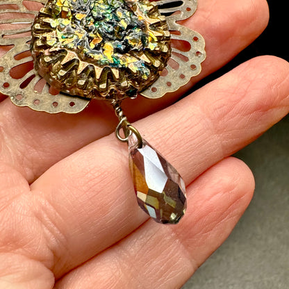 Goth Moth Pendant Necklace