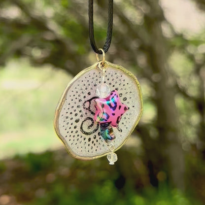 Ink Texture with Star Pendant Necklace