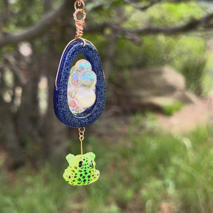 Froggy Rain Cloud Pendant Necklace