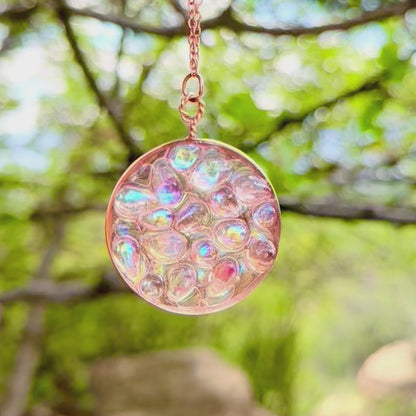 Pink Sunset Bubble Pendant Necklace