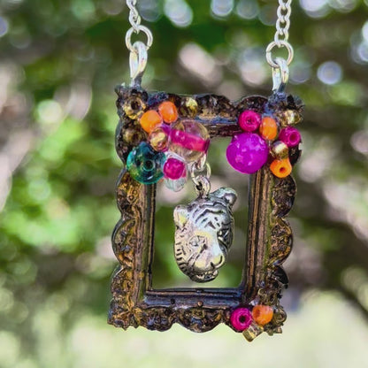 "Hear Me Roar" Frame Pendant Necklace
