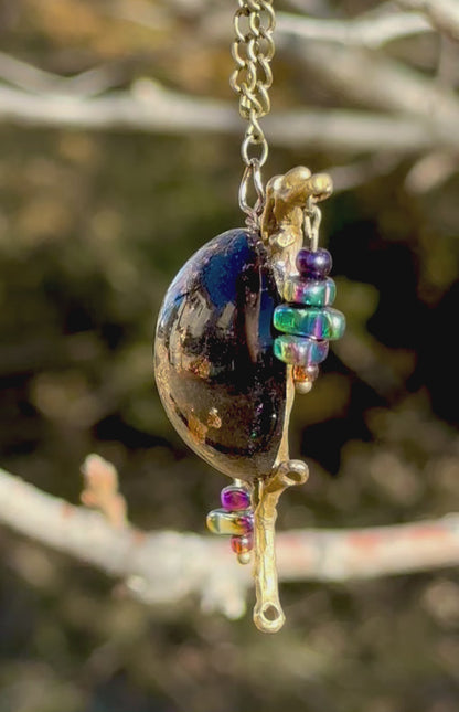 Gold Foil Tree Branch Pendant Necklace