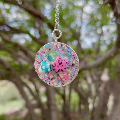 Rainbow Druzy with Star Pendant Necklace